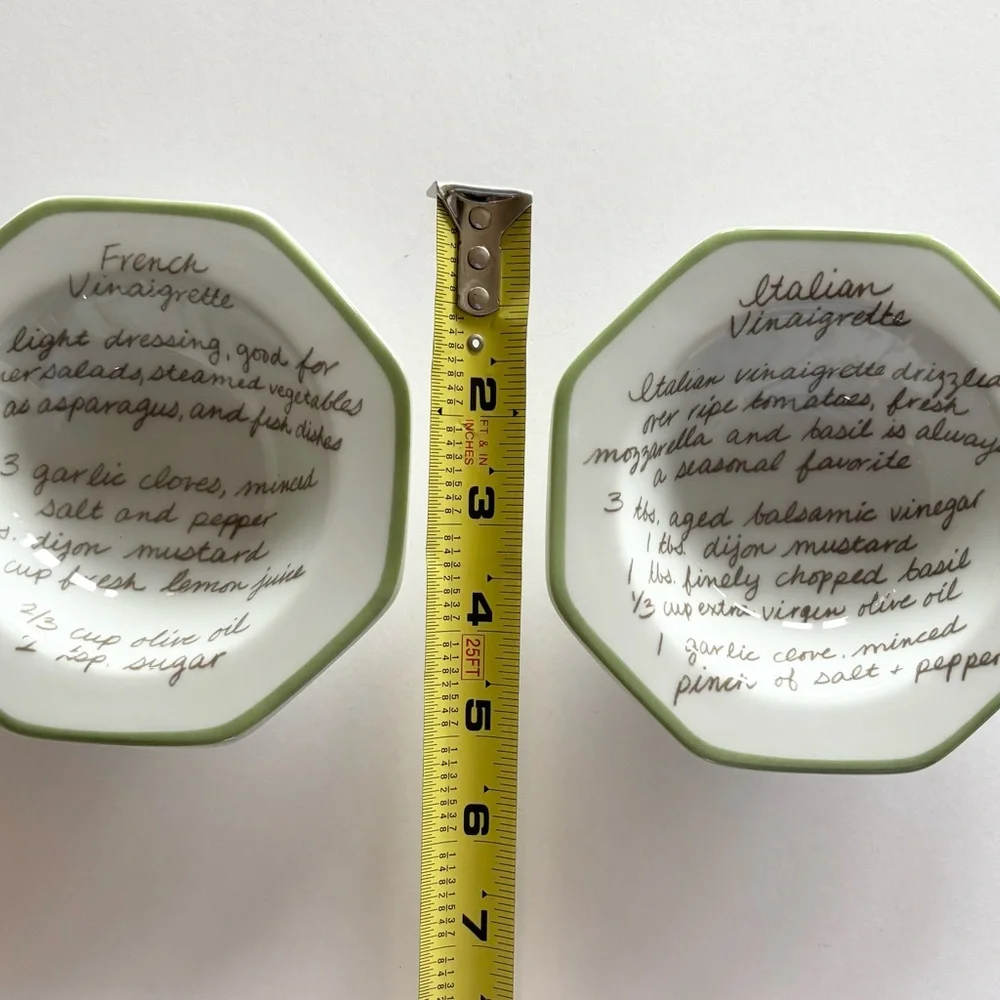 Williams Sonoma Vegetable Garden Vinaigrette Recipe Dipping Bowls